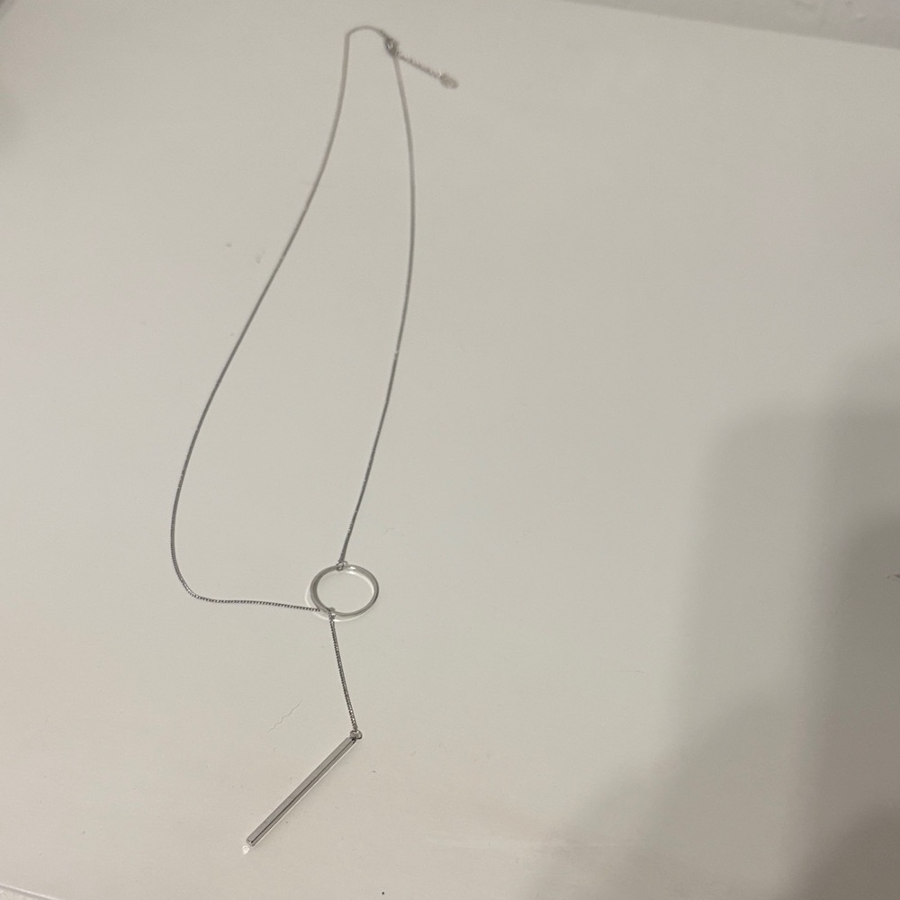 Sterling Forever 18” silver lasso necklace.